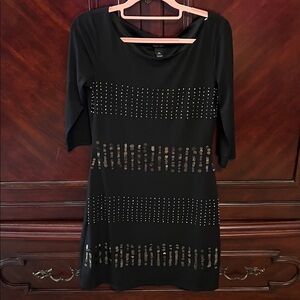White House Black Market Black Dress with Studded Accents